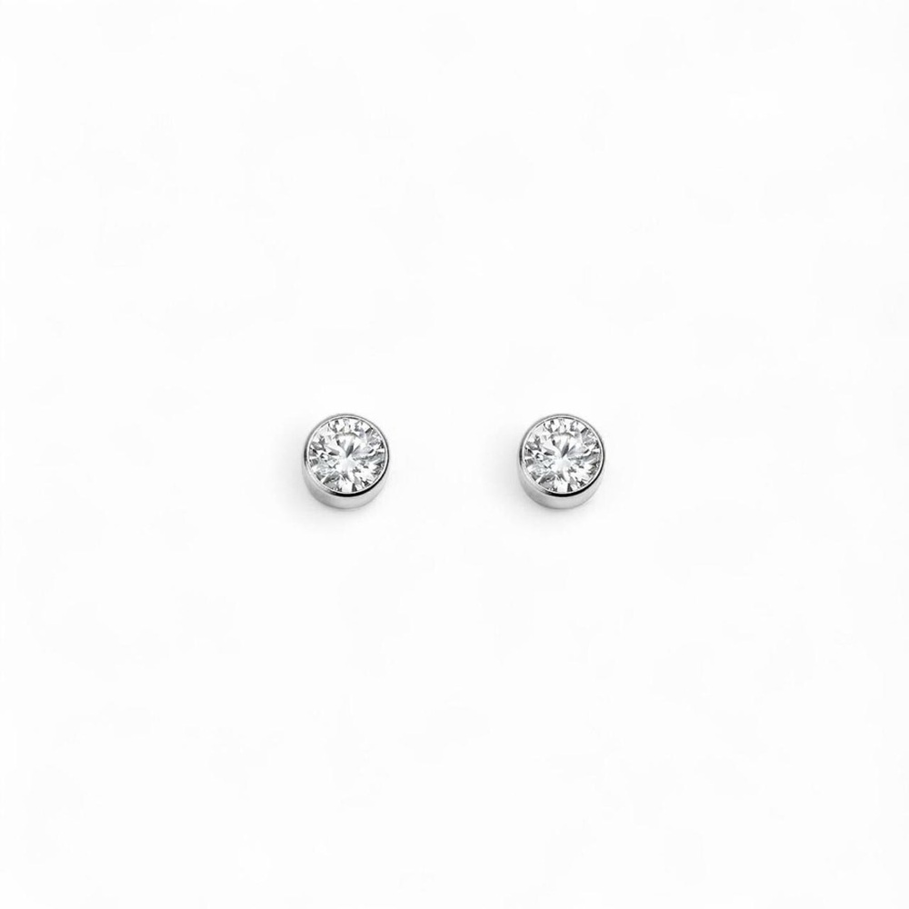 Maison Miru sterling silver tiny crystal stud earrings x2 sets 4 earrings total